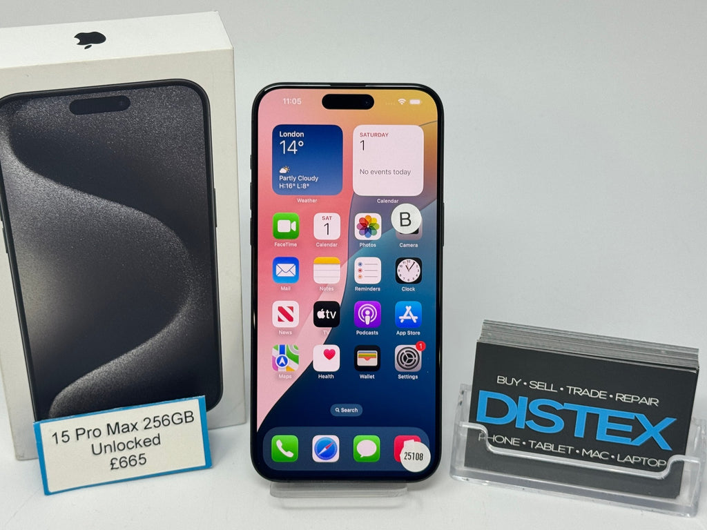 Apple iPhone 15 Pro Max 256GB Unlocked Black Titanium (B) M25108
